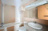Step into a modern bathroom with a sleek design.