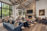 Experience luxury living in this stunning property featuring a cozy fireplace and a spacious living area.