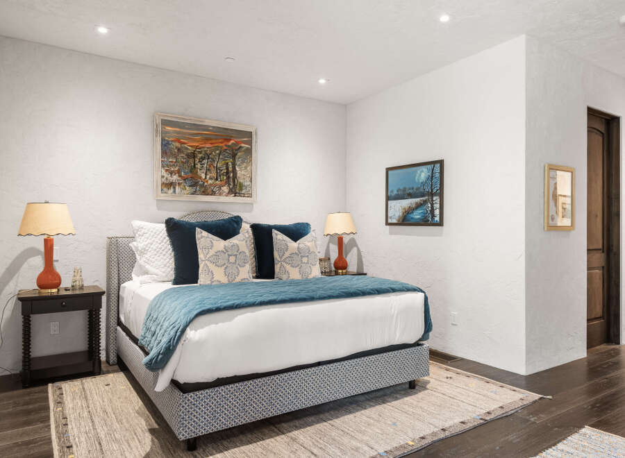 Step into a serene bedroom retreat.
