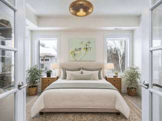 Step into a serene bedroom retreat, designed for ultimate relaxation.