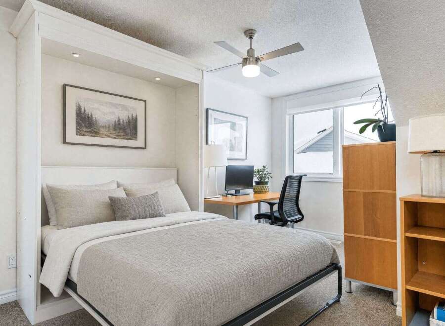 Discover the perfect blend of comfort and functionality in this stylish bedroom.