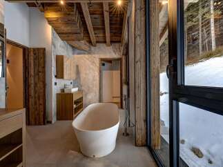 Experience luxury and tranquility in this stunning bathroom.