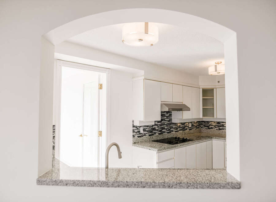 This stunning kitchen boasts modern design and functionality.