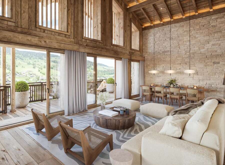 Experience luxury living in this stunning chalet, boasting breathtaking mountain views and exquisite design.