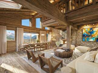 Experience luxury living in this stunning chalet, boasting breathtaking mountain views.