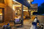 Experience the charm of this stunning wooden chalet, perfect for a luxurious getaway.