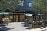 Discover the charm of this local food establishment, offering a delightful outdoor seating area perfect for enjoying a meal.