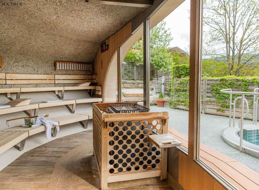Experience ultimate relaxation in this luxurious sauna retreat.