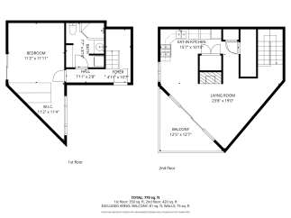 Discover this stunning two-story apartment with a total area of 770 sq.