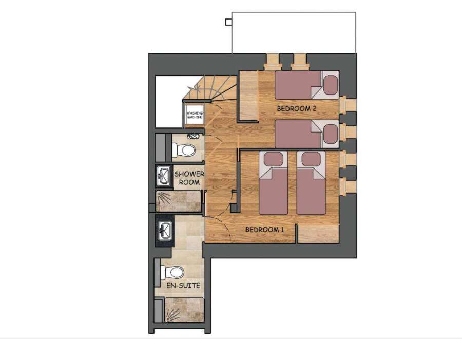 Discover the perfect layout for your dream home! This floor plan showcases two bedrooms, each designed for comfort and privacy.