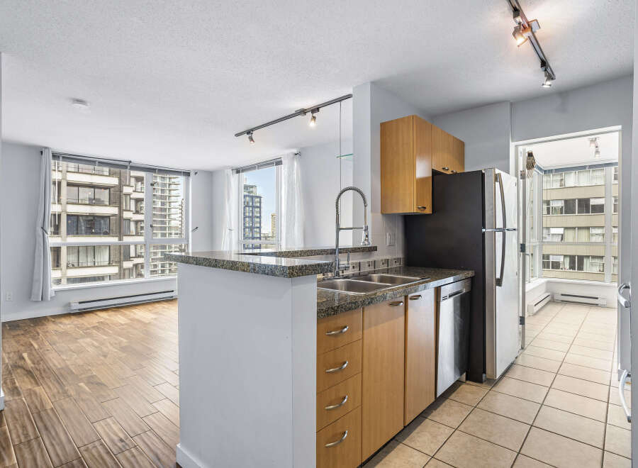 This stunning kitchen boasts modern design and functionality.