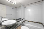 Step into a modern bathroom with sleek design elements.