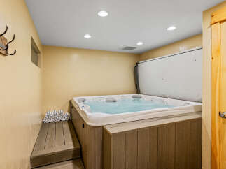 Relax and unwind in this luxurious hot tub, perfect for a spa-like experience in the comfort of your own home.