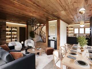 Experience luxury living in this stunning property, showcasing a seamless blend of modern design and rustic charm.