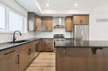 This stunning kitchen boasts modern design and functionality.