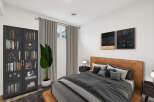 Step into a serene bedroom retreat, designed for ultimate comfort and style.