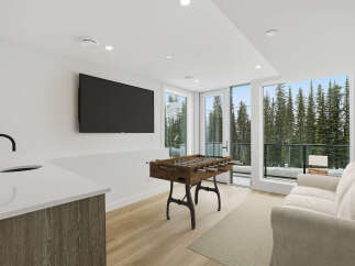 This stunning property boasts a modern interior with a sleek design.