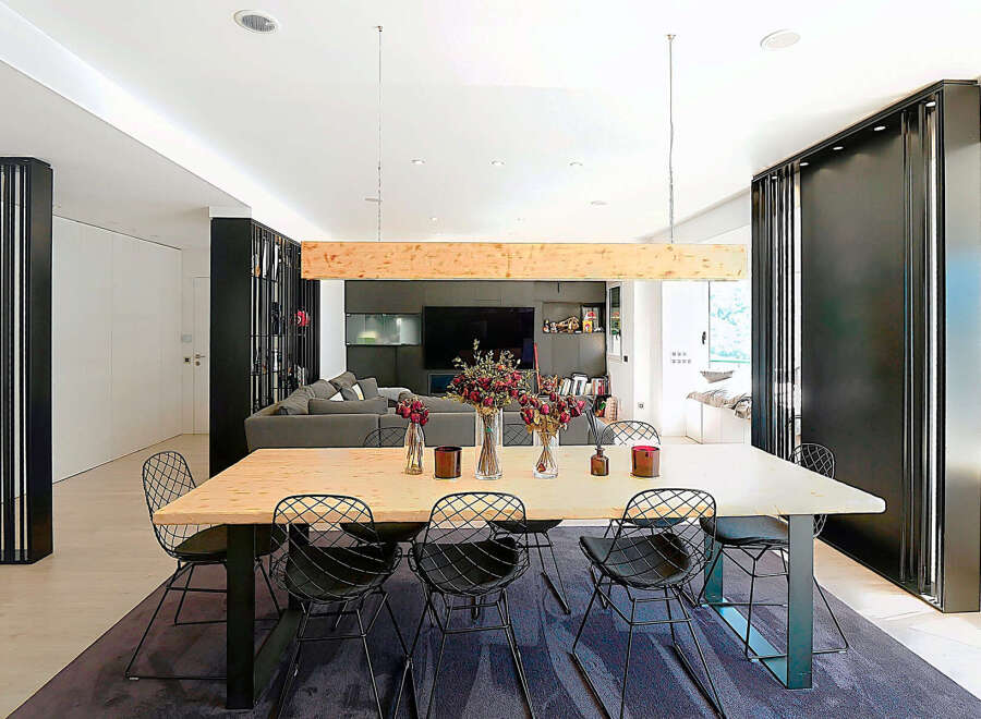 This modern dining room is the perfect space for entertaining.