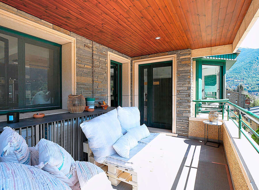 Enjoy breathtaking mountain views from this stunning outdoor space.