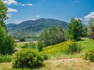 Experience the beauty of mountain living with this stunning property offering breathtaking views of rolling hills and lush greenery.