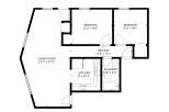 Discover this charming 2-bedroom, 1-bathroom apartment featuring a spacious living room and a functional kitchen.