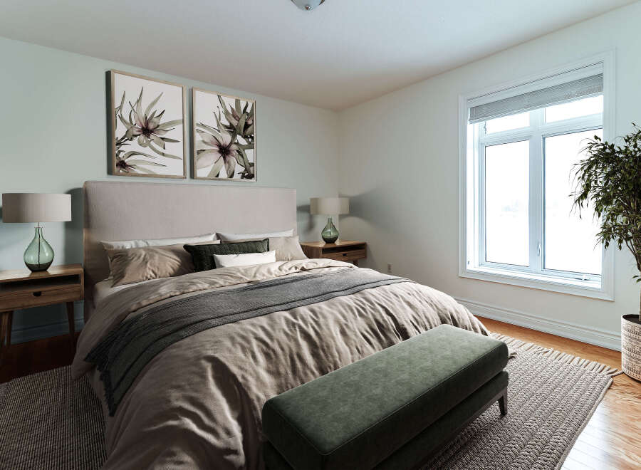 Step into a serene bedroom retreat, designed for ultimate relaxation.