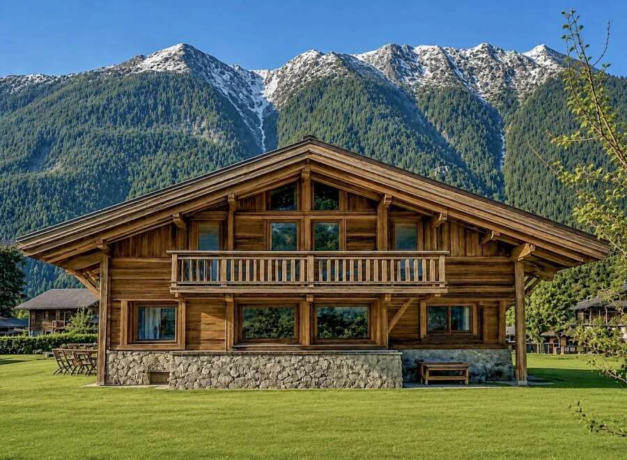Experience the epitome of alpine living in this stunning wooden chalet.