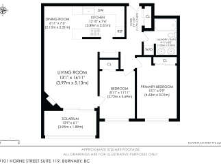 Discover a stunning floor plan featuring a spacious living room, a modern kitchen, and a cozy solarium.