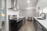 This modern kitchen boasts sleek design elements and high-end finishes.
