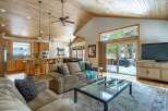 Step into a cozy living space with a rustic charm.