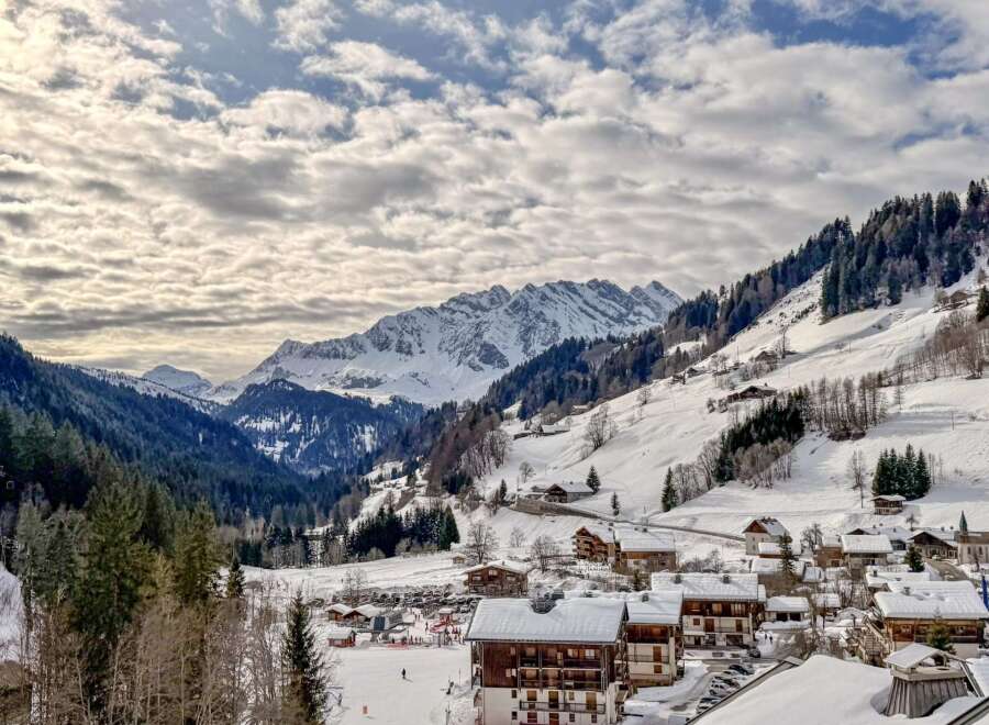 Discover your dream home in this picturesque mountain village! This stunning property boasts breathtaking views of snow-capped peaks and lush forests.