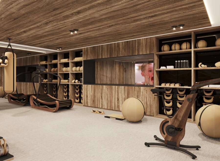 Step into luxury with this state-of-the-art home gym, designed for the ultimate workout experience.