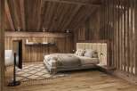 Experience the epitome of rustic luxury in this stunning bedroom.