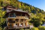 Nestled amidst lush greenery and rolling hills, this stunning multi-level chalet offers breathtaking mountain views and a serene escape.
