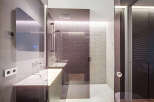 Step into luxury with this modern bathroom design.