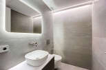 Step into a modern oasis with this stunning bathroom design.