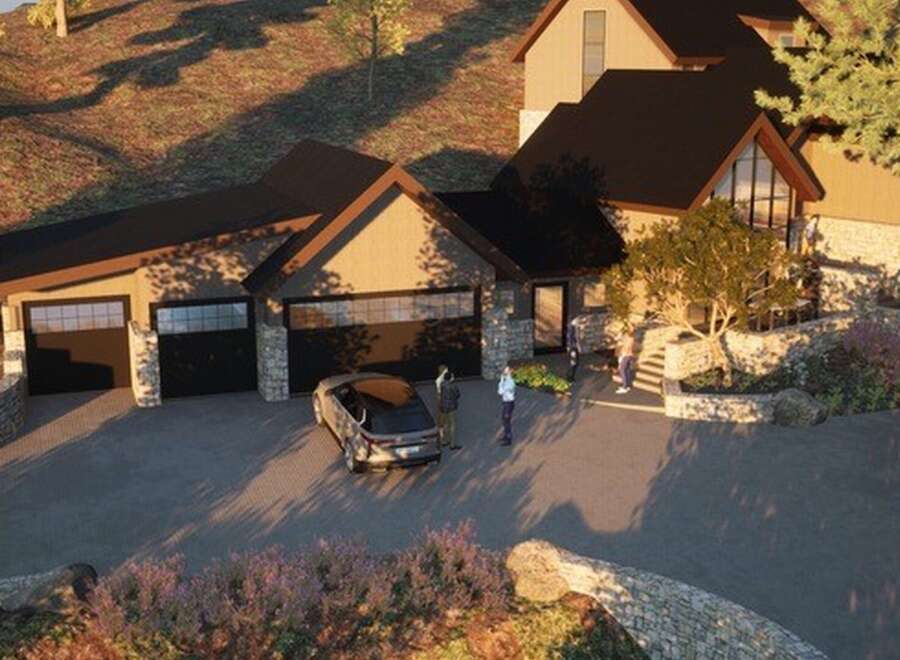 This stunning property boasts a modern design with a touch of rustic charm.