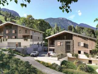 Discover your dream home in the heart of the mountains! This stunning property boasts a modern design with natural wood and stone accents, creating a warm and inviting atmosphere.