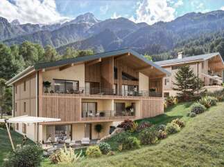 Discover the epitome of mountain living in this stunning property, boasting a modern design with natural wood accents.
