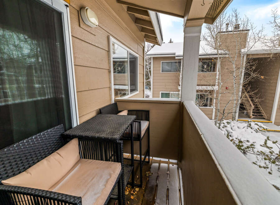 Enjoy the serene beauty of this charming balcony, perfect for relaxing and taking in the views.