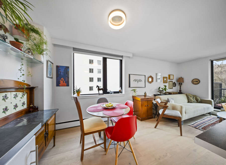 This stylish apartment features a bright and airy living space, perfect for modern living.