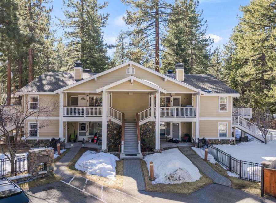Discover a charming multi-unit property nestled amidst towering trees.