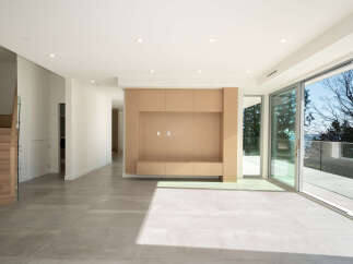 This stunning modern home boasts an open-concept living space with sleek, contemporary finishes.