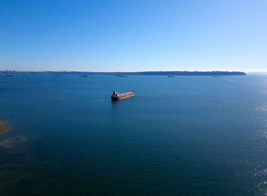 This stunning waterfront property offers breathtaking views of the ocean and surrounding landscape.