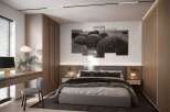 Step into a serene bedroom retreat, designed with modern elegance and comfort in mind.