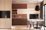 Experience modern luxury in this stunning property, featuring a beautifully designed kitchen with sleek cabinetry and stylish backsplash.