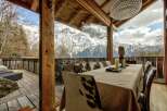 Experience breathtaking mountain views from this luxurious dining room.