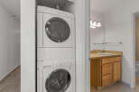 This property features a convenient stacked washer and dryer, perfect for efficient laundry days.