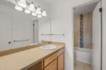 This inviting bathroom features a clean and modern design, perfect for a relaxing retreat.