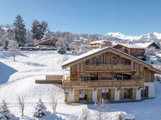 Experience the epitome of alpine luxury in this stunning chalet nestled amidst a winter wonderland.